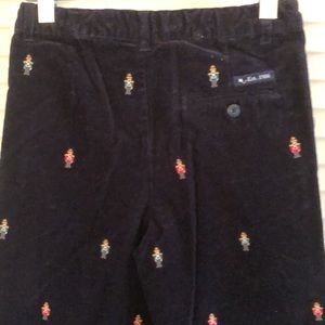 Kitestrings corduroy pants Navy w/ embroidered Nutcrackers